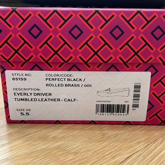 Tory Burch Everly Driver Black Leather Flats - Size 5.5 - Picture 8 of 8